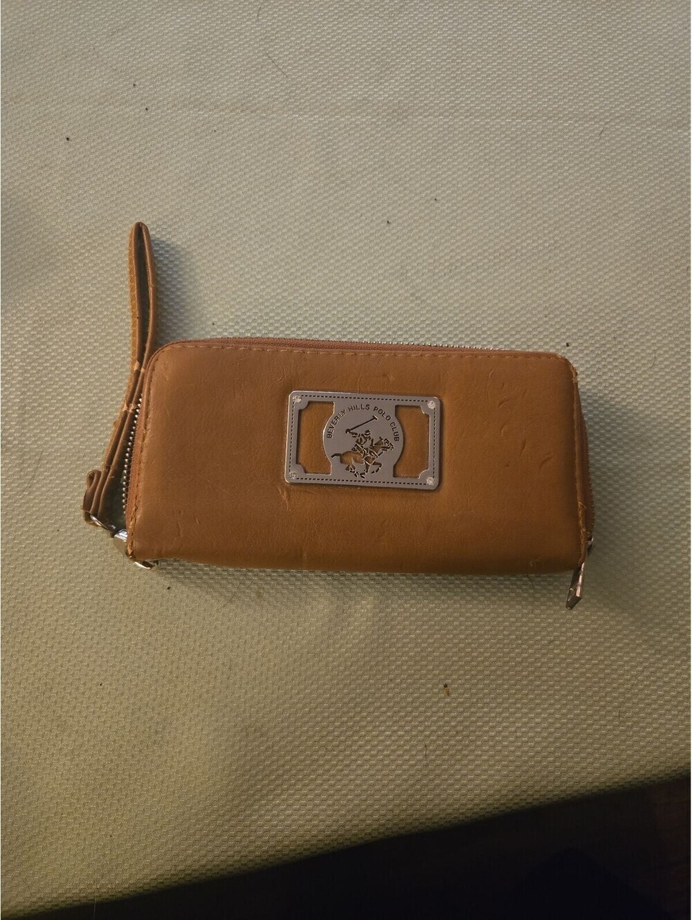 Beverly Hills Polo Club Tan Faux Leather Wristlet Wallet